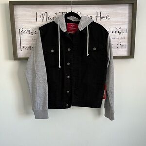 Black and Gray Women’s Jacket with Hood